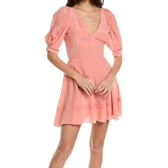 Joie Rianne silk minidress dress coral size 8 - Picture 1 of 7